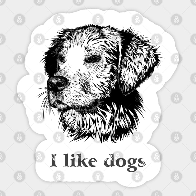 I like dogs Sticker by hcreativeart